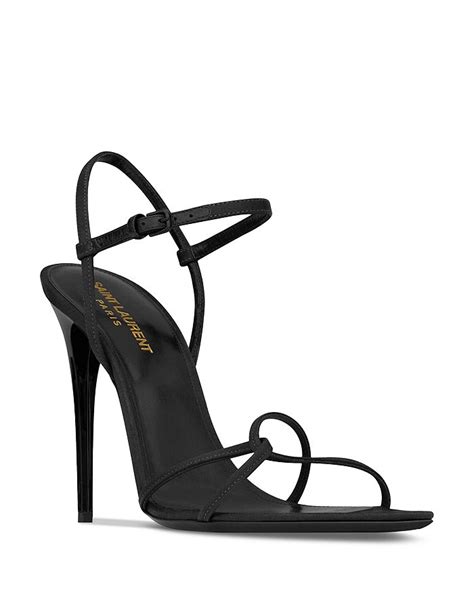 Saint Laurent Clara Sandals in Crepe Satin 